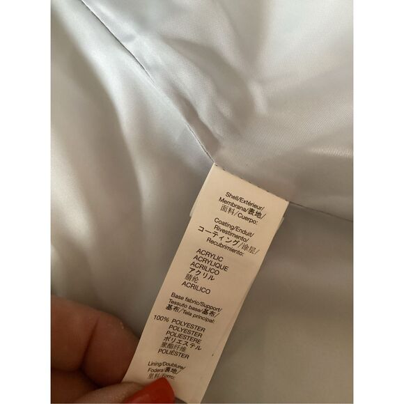 Gap Herringbone Puffy Vest Sz XL Zip Snap Closure Gray Cream - Picture 6 of 7